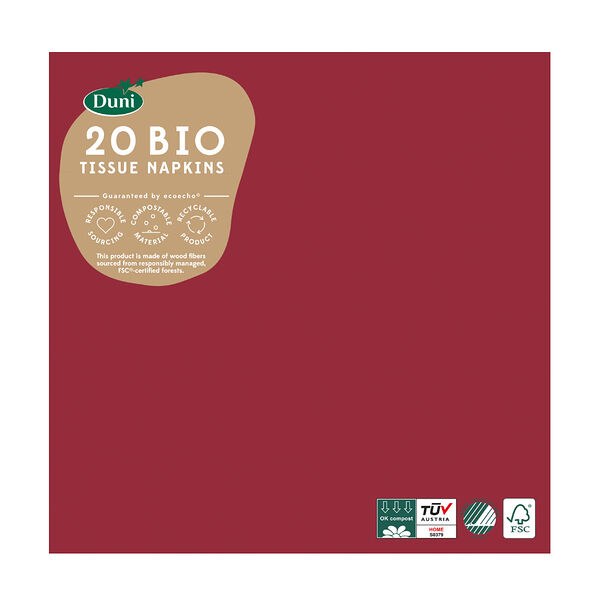 Салфетки Duni Бордовый 3-х слойные 33см Duni Poland Sp.z o.o. 20 шт Польша