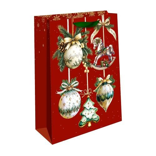 Подарочный пакет Новогодний в ассортименте 15x17x10 см 1 шт