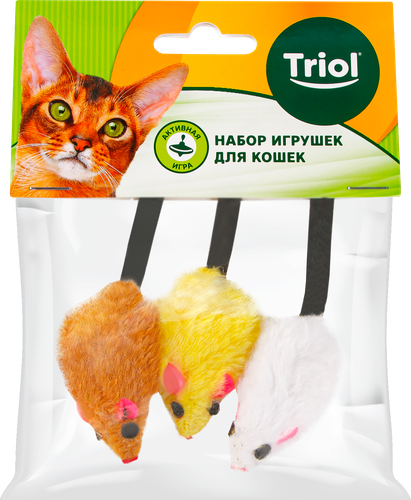 

Набор игрушек для кошек Triol 3 мышки