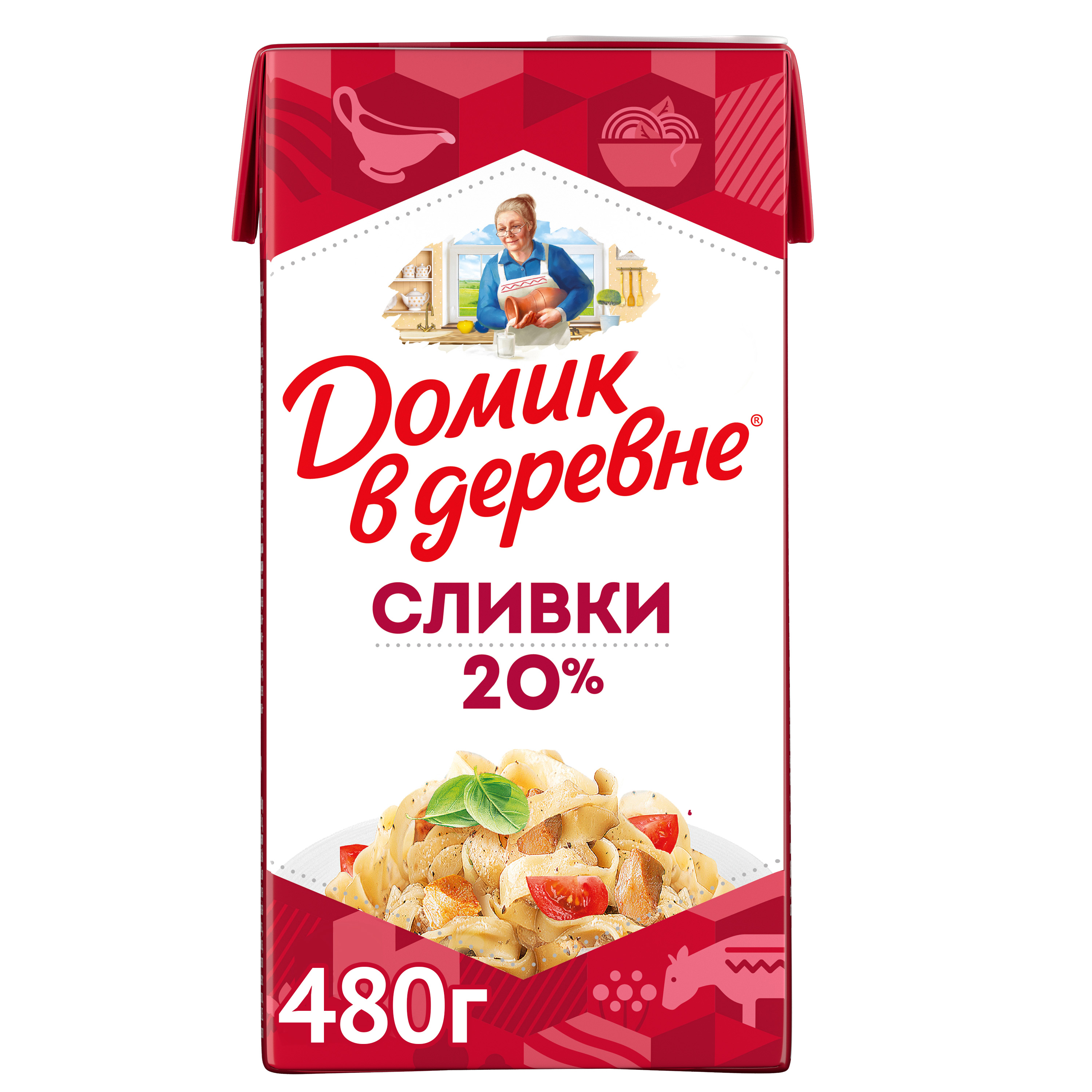 

Сливки стерилизованные Домик в деревне 20% 480 г