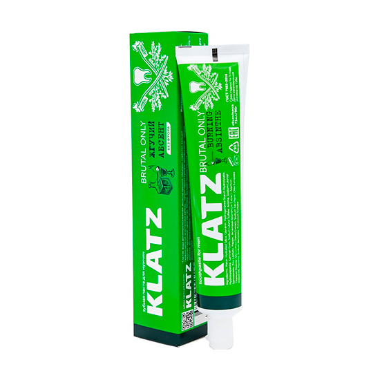 

Зубная паста Klatz Brutal Only Жгучий абсент для мужчин без фтора 75 мл
