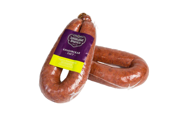 

Колбаса полукопченая Заповедные продукты Краковская вес