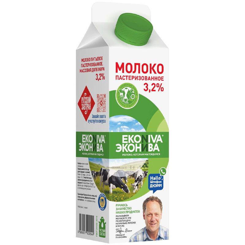 

Молоко пастеризованное ЭкоНива 3.2%, 1 л