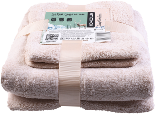 

Набор полотенец Homeclub Cozy Christmas 70х140 см и 35х75 см, микрофибра цвет в ассортименте