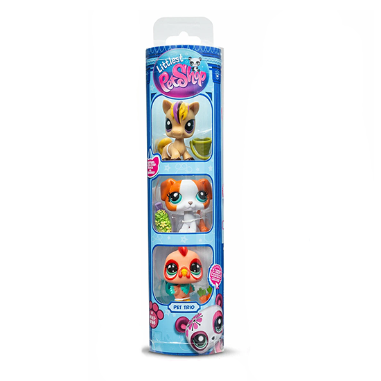 

Игровой набор Littlest Pet Shop Три друга Лошадь, петух, терьер с аксессуарами