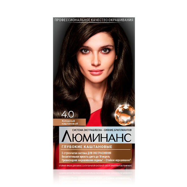 Стойкая краска для волос Люминанс 4.0 Холодный каштановый 150 мл
