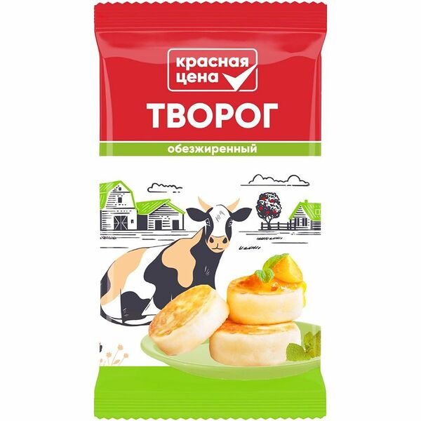 Творог Красная цена обезжиренный 180 г