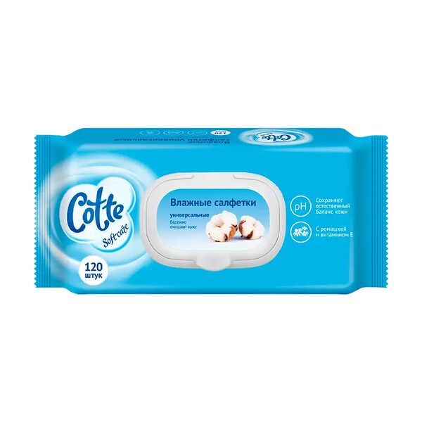 Влажные салфетки, Cotte, 120 шт.