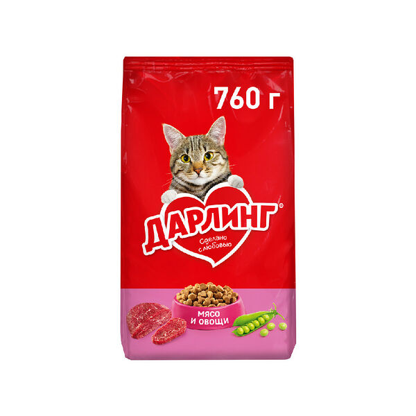 Сухой корм для кошек Дарлинг мясо овощи 760г