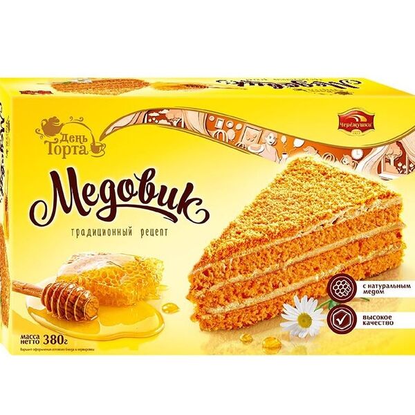 Торт Медовик Черёмушки с натуральным мёдом, 380 г