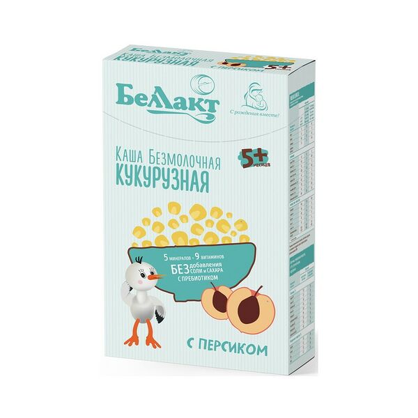 Каша безмолочная Беллакт Кукурузная с персиком 200г ДП