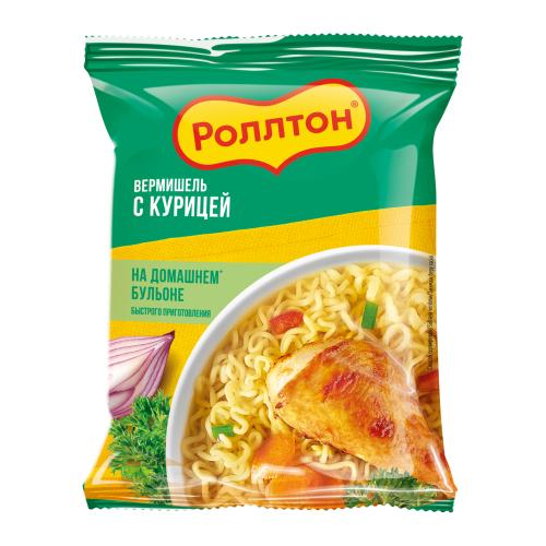 

Вермишель Роллтон на домашнем бульоне курица дизайн упаковки в ассортименте 60 г