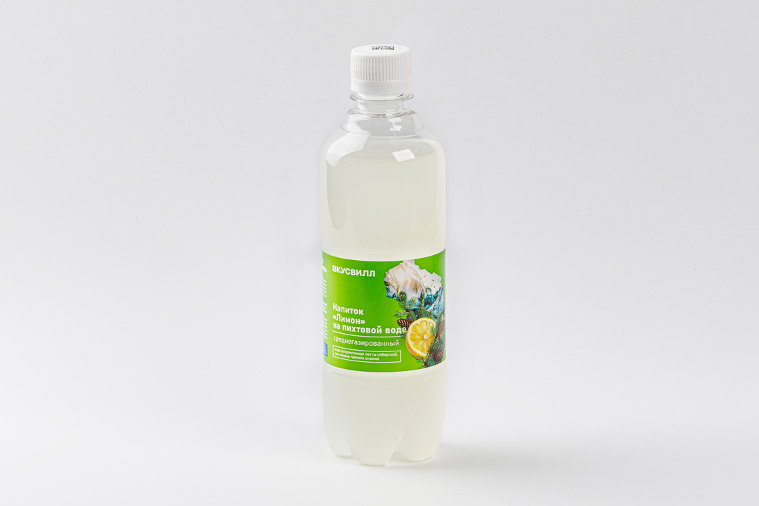 

Напиток ВкусВилл Лимон на пихтовой воде среднегазированный 450 мл