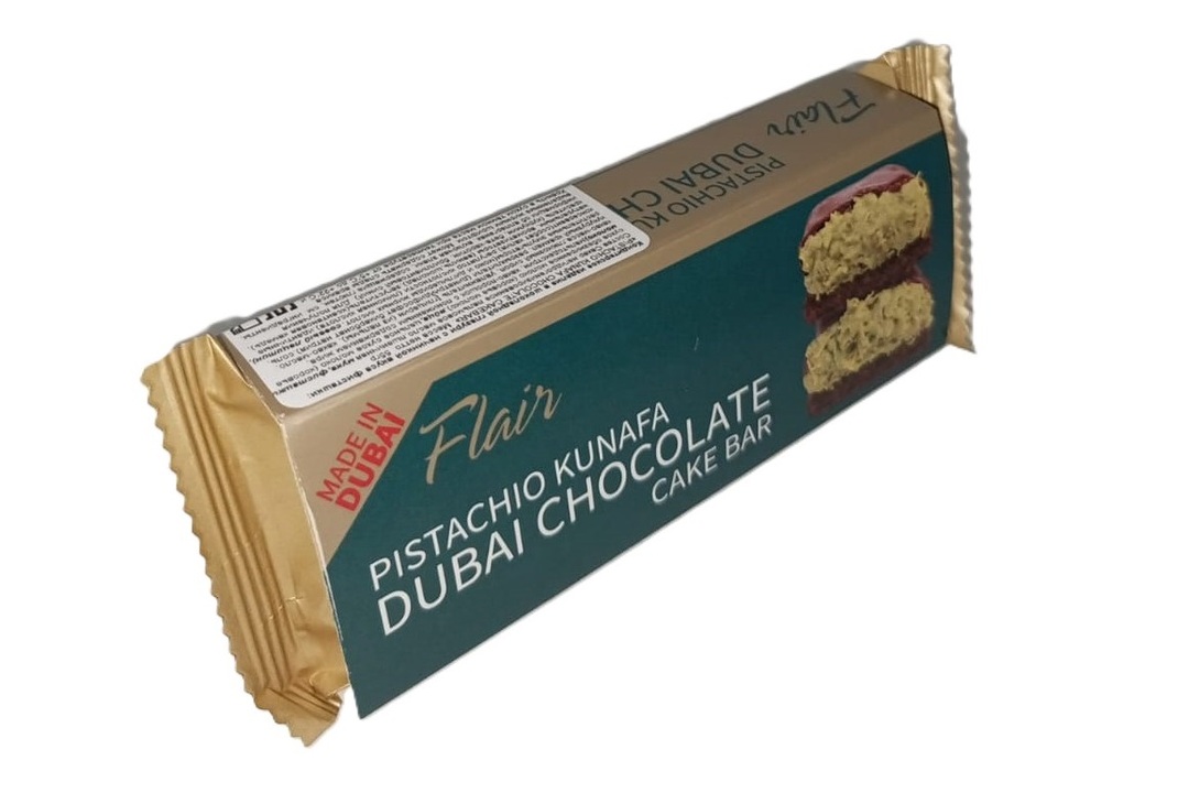 

Шоколад молочный Flair Pistachio Kunafa Dubai Chocolate Cake Bar со вкусом фисташки 55 г