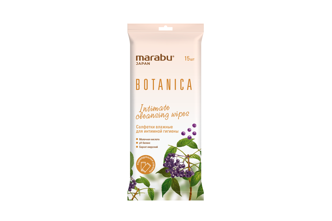 

Салфетки влажные Marabu Botanica для интимной гигиены 15 шт.