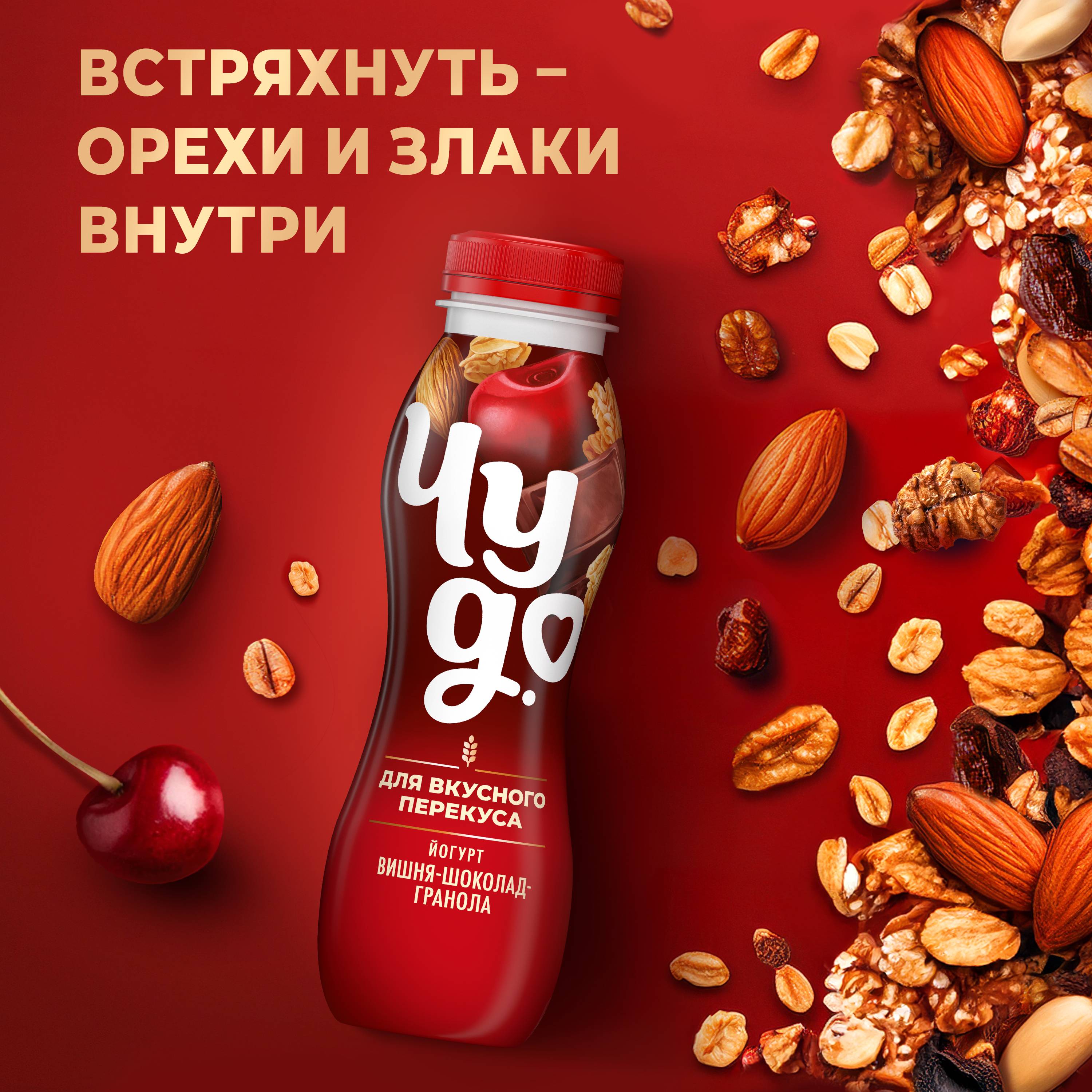 

Йогурт питьевой Чудо с гранолой Вишня-шоколад 2.2% 260 г