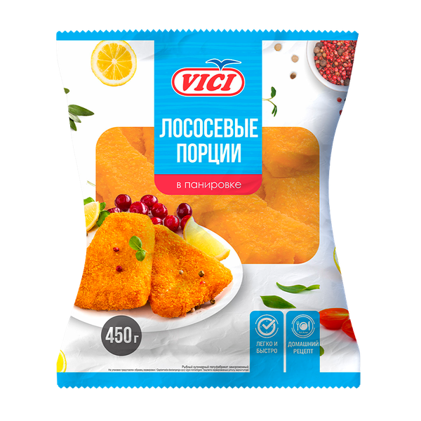 Порции лососевые Vici в золотистой корочке замороженные 450 г
