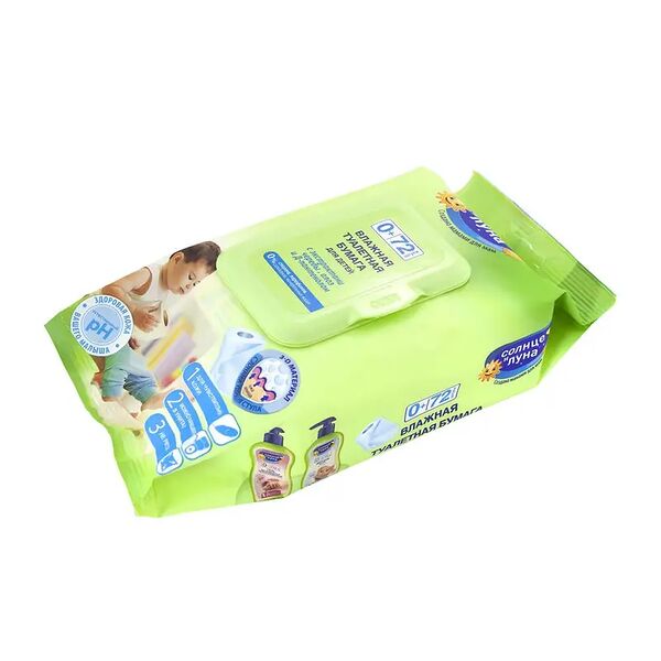 Влажная туалетная бумага для детей 