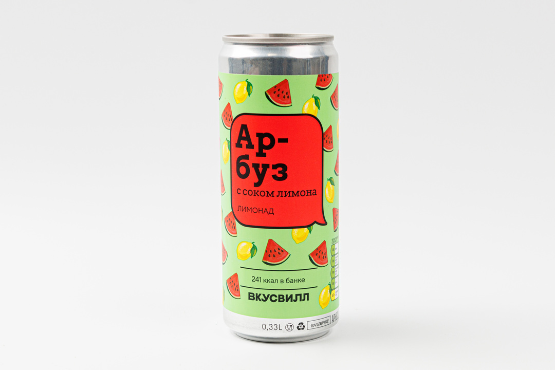 

Лимонад ВкусВилл Арбуз с соком лимона 320 мл