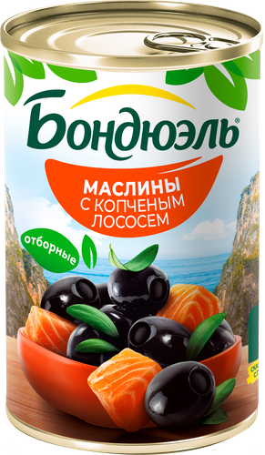 

Маслины Бондюэль Охибланка с копченым лососем 314 мл