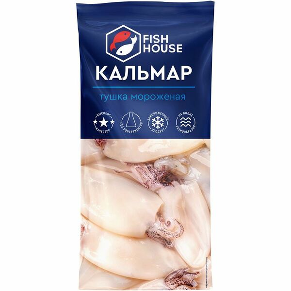 Кальмар Fish House тушка неочищенная замороженная 500 г