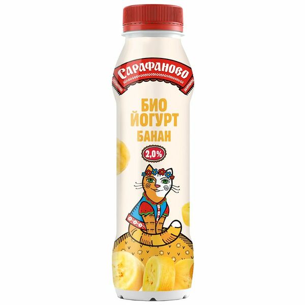 Биойогурт Сарафаново Банан 2% БЗМЖ 260 г