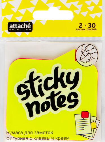 

Бумага для заметок Attache Selection фигурная в форме квадратного диалогового окна 2 блока x 30 л