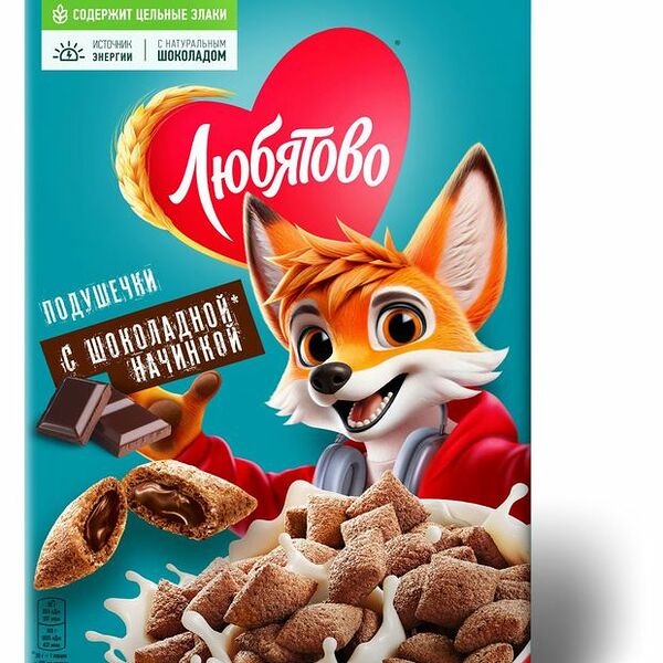 Готовый завтрак Любятово Подушечки с шоколадной начинкой 220 г