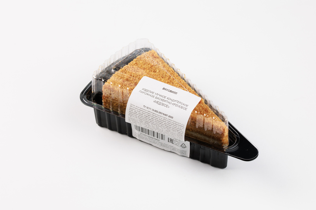 

Пирожное ВкусВилл Медовое бисквитно-кремовое 100 г