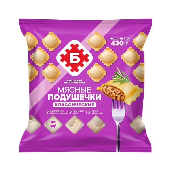 П/ф в тесте мясн Мясные подушечки классические зам 430г