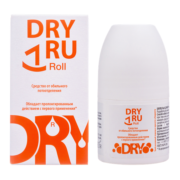 Средство от обильного потоотделения Dry Ru Roll с пролонгированным действием 50 мл