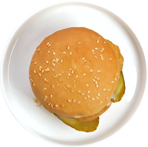 

Бургер с куриной котлетой вес