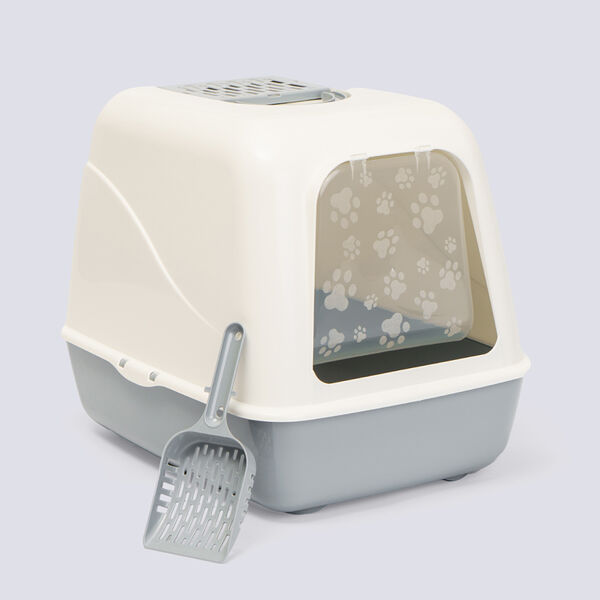 Туалет Rurri закрытый для кошек 50.5х39х41 см серый