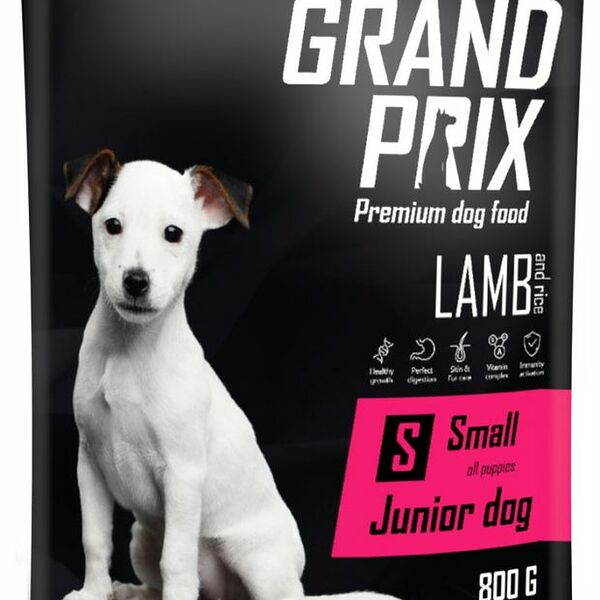 Small Junior Сухой корм Grand Prix для щенков собак мелких и миниатюрных пород ягненок с рисом, 800 г