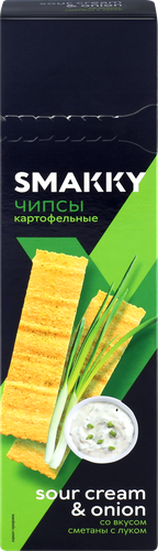 

Чипсы картофельные Smakky со вкусом сметаны с луком, 100 г