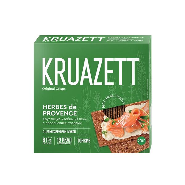 Хлебцы тонкие ржано-пшеничные Kruazett с прованскими травами 200г