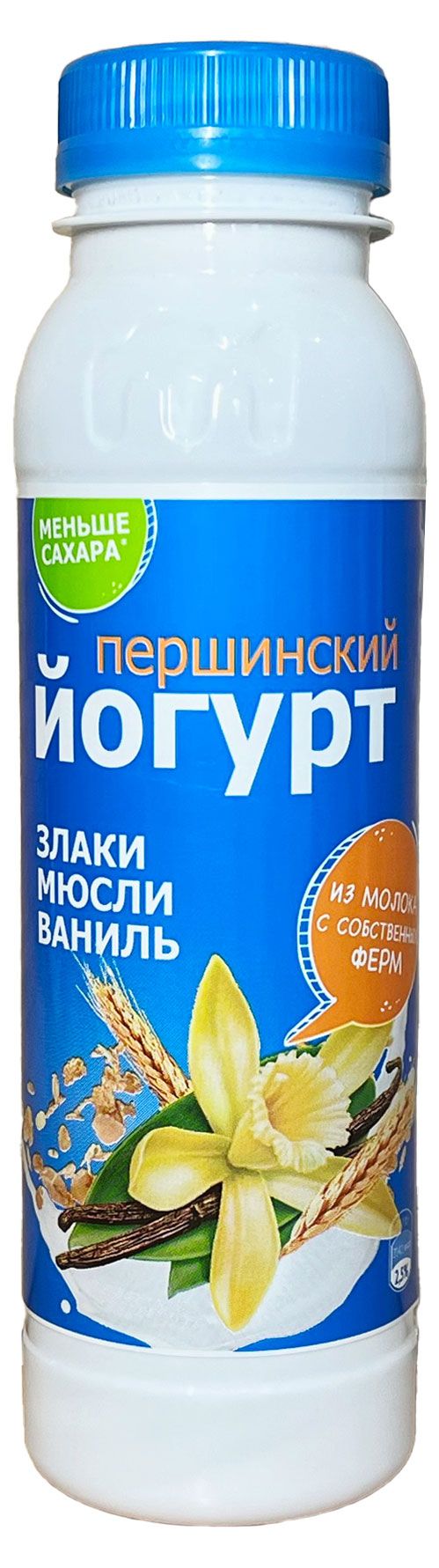 

Питьевой йогурт Першинское Злаки-мюсли-ваниль 2.5% 270 г