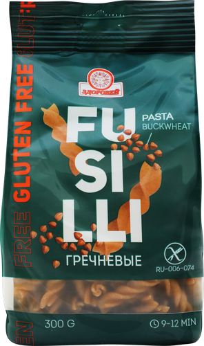 

Макароны Здоровей гречневые Fusilli спиральки без глютена 300 г