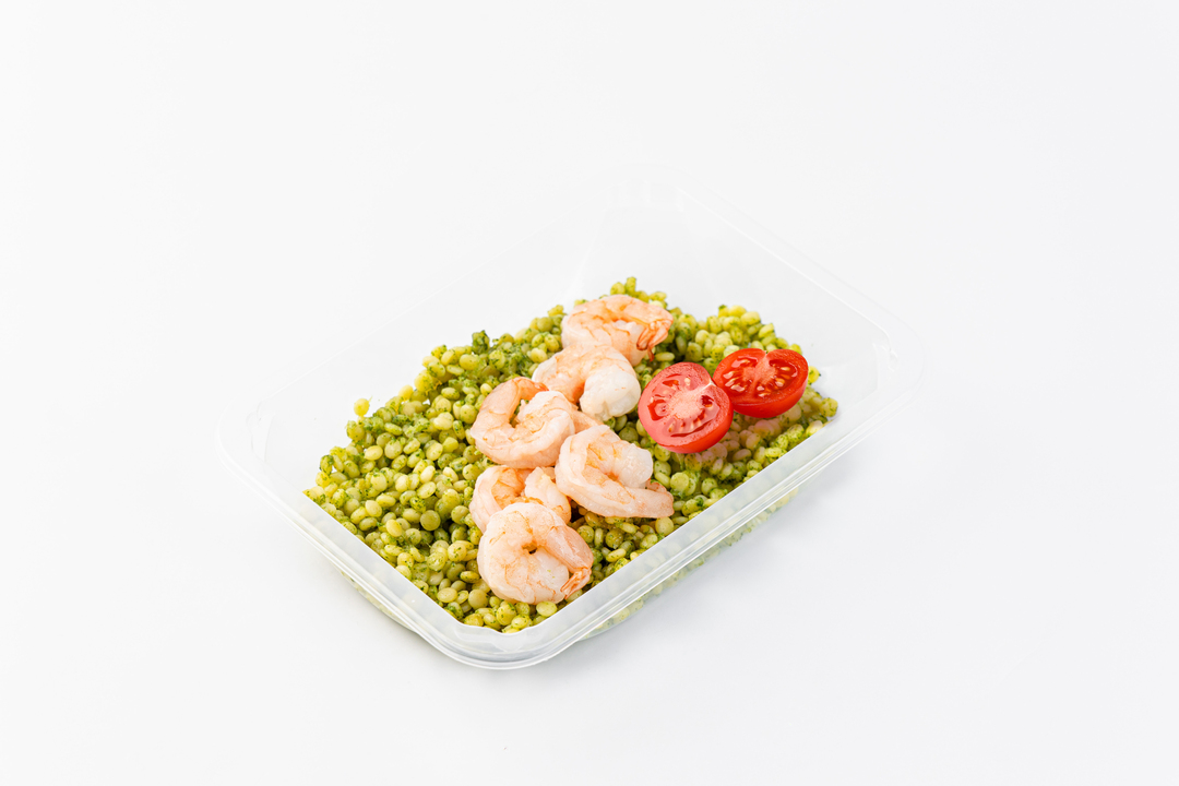

Паста ВкусВилл Птитим с белоногими креветками и песто 200 г