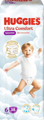 

Подгузники-трусики для мальчиков Huggies Ultra Comfort 6 15-25 кг, 38 шт