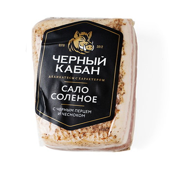 

Сало соленое Черный кабан с черным перцем и чесноком, Россия