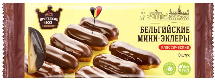 

Пирожное Штрудель&Ко Мини-эклеры Бельгийские классические 150 г
