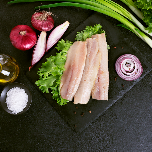 

Сельдь Атлантическая слабосоленая Лента Fresh в солевой заливке филе весовая