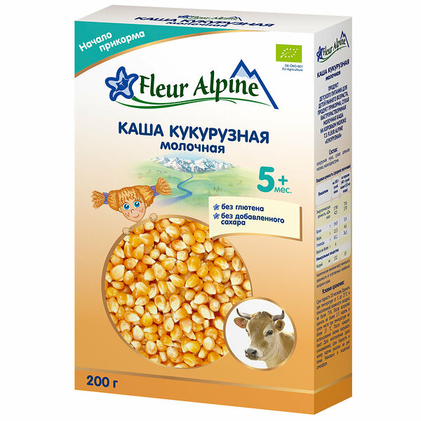 Каша Fleur Alpine кукурузная молочная с 5 месяцев 200 г