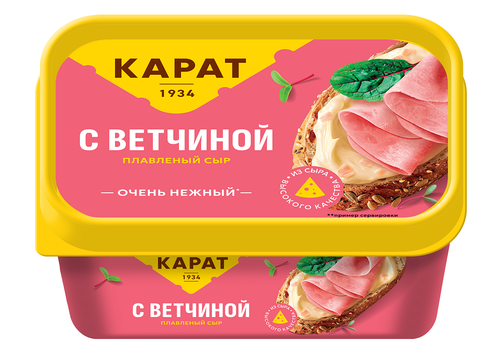 

Сыр плавленый Карат сливочный с ветчиной 45% 400 г