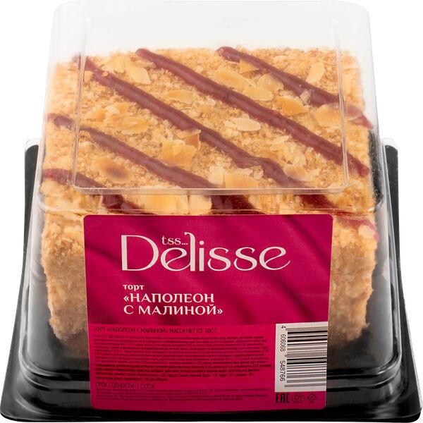 Торт Delisse Наполеон с малиной 300 г