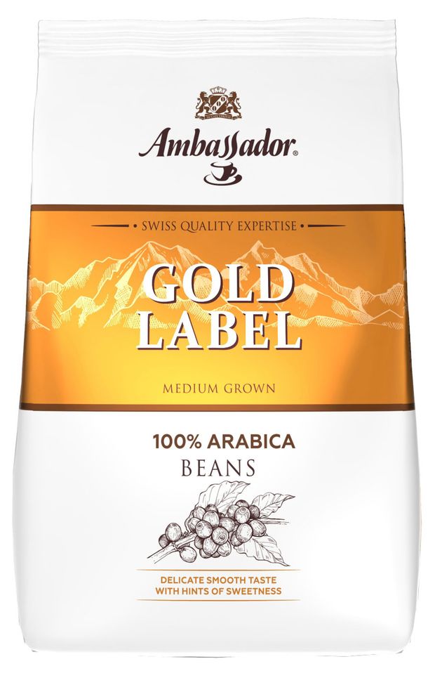 

Кофе в зернах Ambassador Gold Label жареный 1 кг