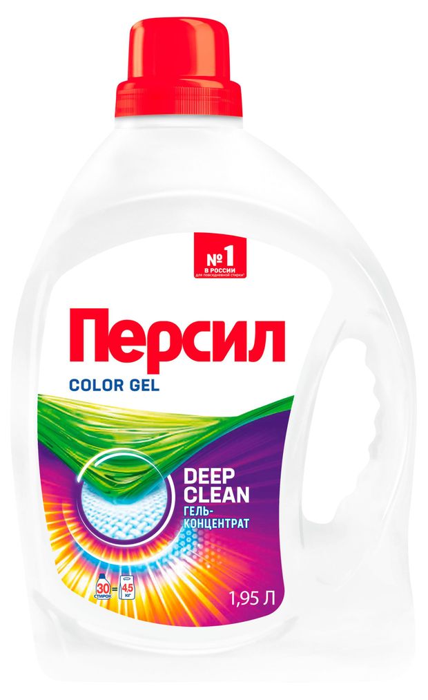 

Гель для стирки Персил Color для цветного белья, 1.95 л, 30 стирок, жидкий порошок для стирки