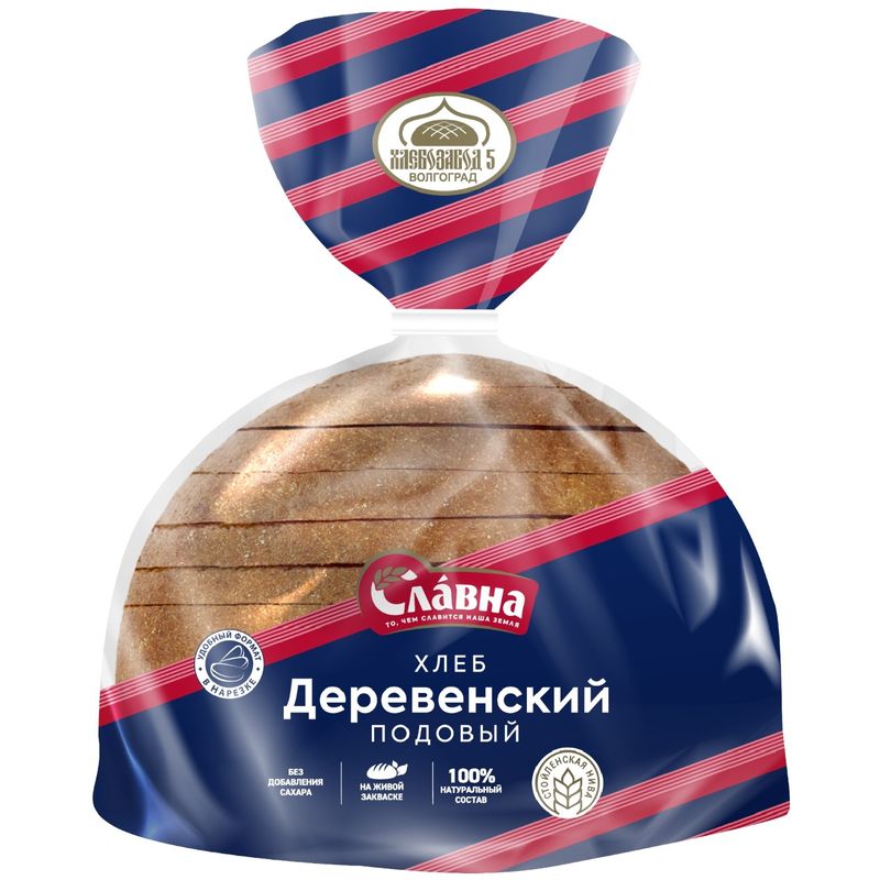 

Хлеб Хлебзавод №5 Деревенский новый подовый
