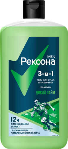 

Гель для душа и шампунь Рексона Men 3в1 Дикий лайм 750 мл